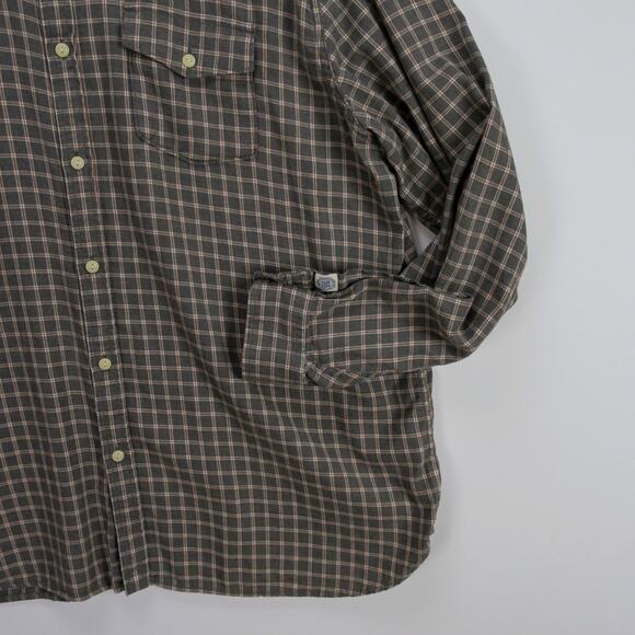 Lucky Brand Plaid Brushed Cotton Button Down Shirt Men’s XXL Gray Rust Workwear - Picture 6 of 14